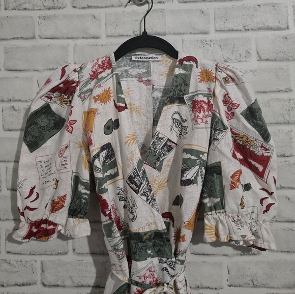 EUC Reformation Carmelo Mini Wrap Dress Vacaciones‎ Size XS - Picture 7 of 10